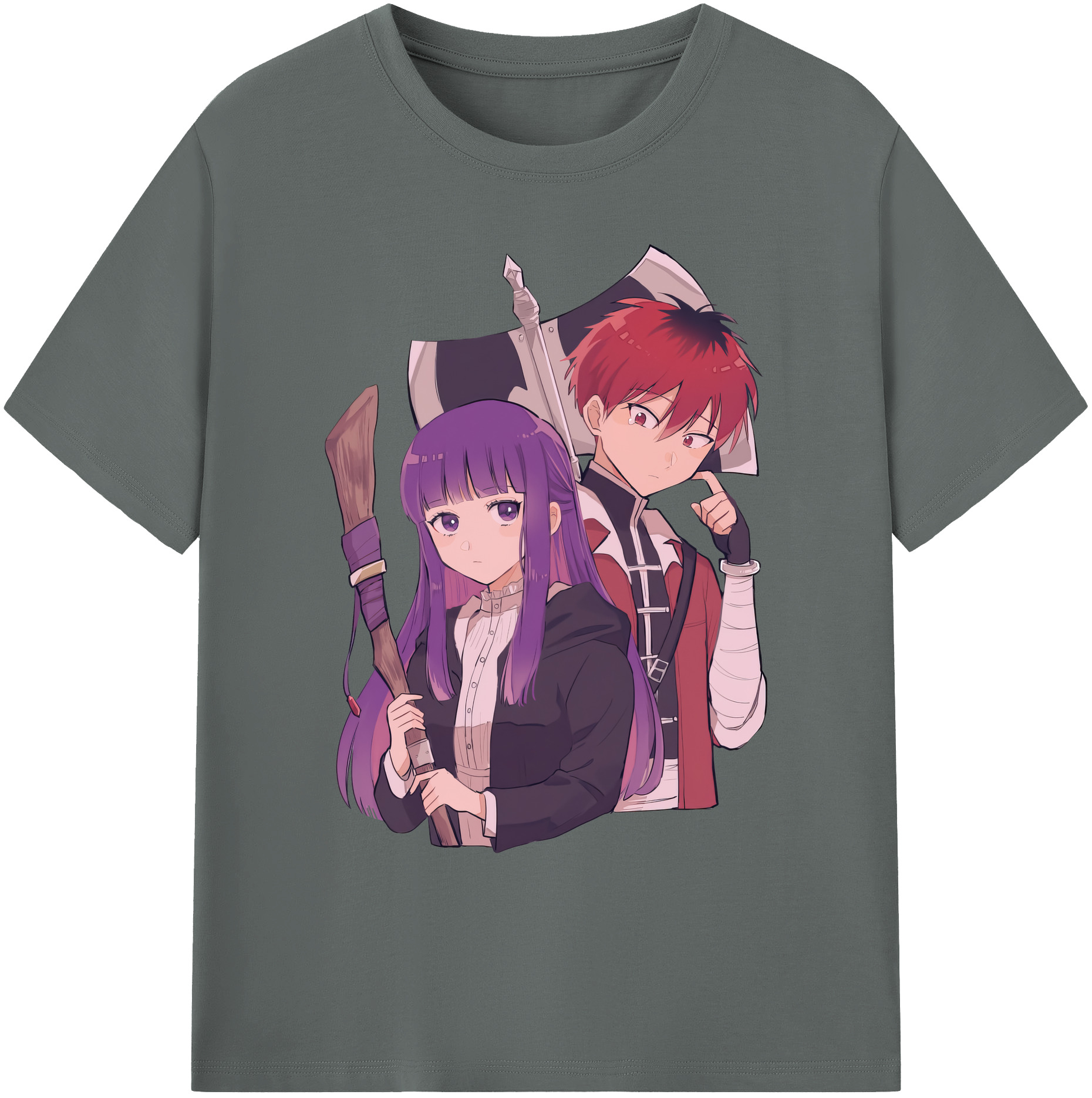（画像用） 葬送のフリーレン Frieren 綿100％ メンズ半袖Tシャツ｜肌触りやわらか＆通気性